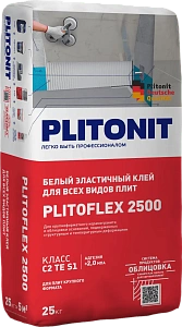PLITONIT PLITOFLEX 2500 Белый эластичный клей для укладки